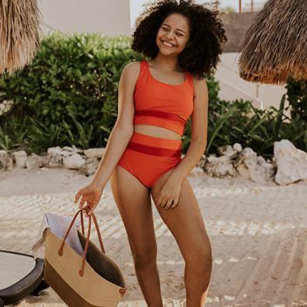 Nani Swimwear Red Poppy top and bottom